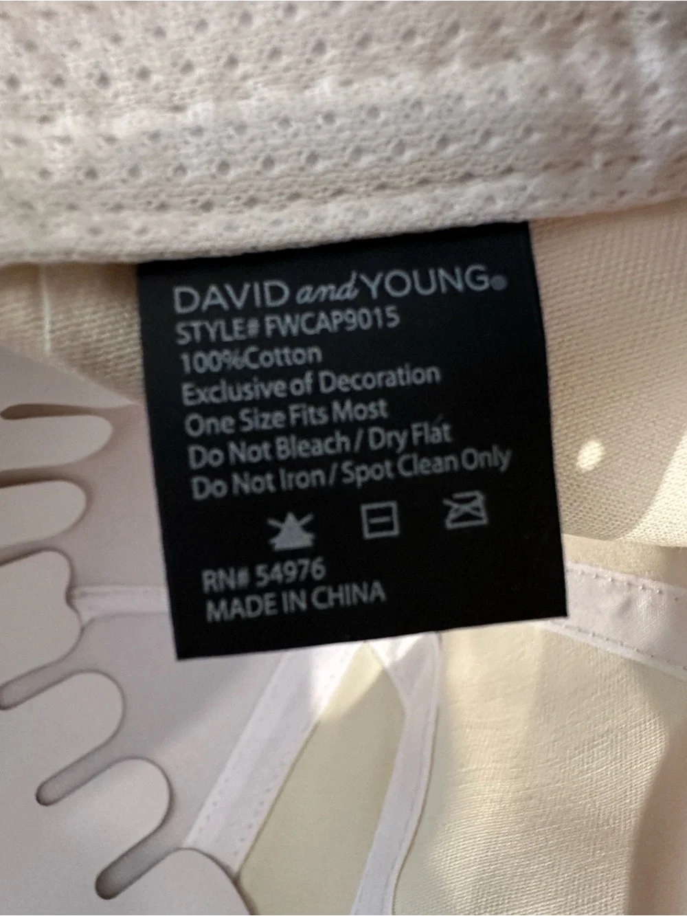 David and Young Cream & Navy Baseball Cap with Red 'AMERICAN HONEY' Embroidery